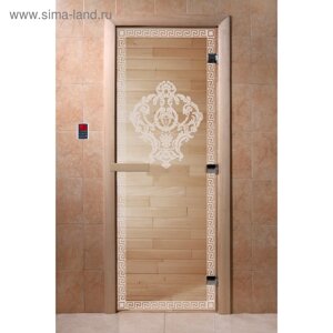 Дверь «Версаче», размер коробки 190 70 см, левая, цвет прозрачный