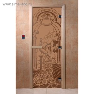 Дверь «Жар-птица», размер коробки 190 70 см, левая, цвет матовая бронза