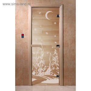 Дверь «Зима», размер коробки 190 70 см, левая, цвет прозрачный