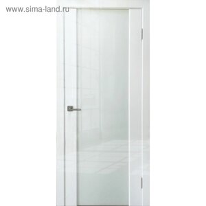 Дверное полотно Diana, 2000 800 мм, стекло белый триплекс, цвет белый глянец