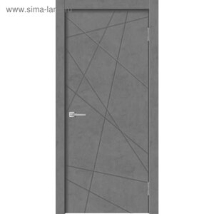 Дверное полотно GEOMETRY-1, 600 2000 мм, глухое, цвет бетон графит