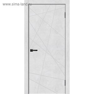 Дверное полотно GEOMETRY-1, 900 2000 мм, глухое, цвет бетон снежный