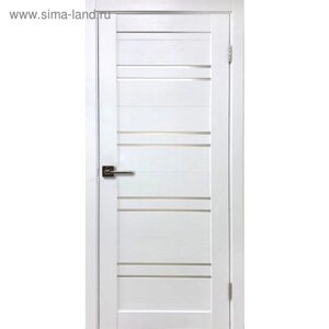 Дверное полотно Х1, 2000 600 мм, цвет белый бланко / мелинга / стекло сатин