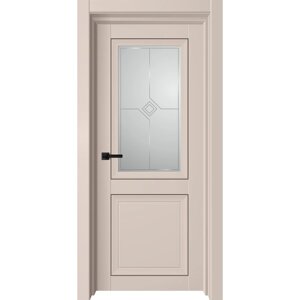 Дверное полотно Next, 700 2000 мм, остеклённое, цвет латте софт / белый сатин