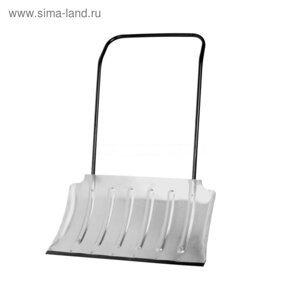 Движок алюминиевый «СИБИН» для очистки снега, ковш 410 750 мм, металлическая планка, металлическая ручка
