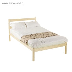Двуспальная кровать, одноярусная, 14002000, массив сосны, без покрытия