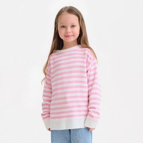 Джемпер для девочки KAFTAN, цвет белый/розовый, размер 30 (98-104 см)