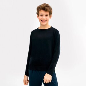 Джемпер для мальчика школьный, цвет тёмно-синий, рост 140 см
