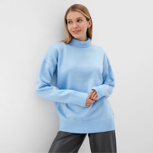 Джемпер вязанный женский MINAKU: Knitwear collection цвет голубой, р-р 46-48