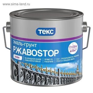 Эмаль-грунт РжавоStop ТЕКС ПРОФИ серая глянцевая 0,9кг