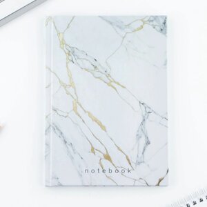 Ежедневник в твердой обложке А5, 80 листов "Белый мрамор"