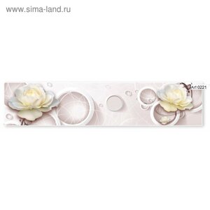 Фартук кухонный МДФ PANDA Белые цветы, 0221