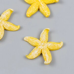 Фигурка для флорариума полистоун "Толстая жёлтая морская звезда" 4,2х4,5 см