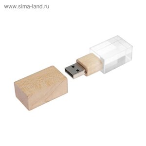 Флешка E 310 Wood BL, 32 ГБ, USB2.0, чт до 25 Мб/с, зап до 15 Мб/с, кристалл в дереве