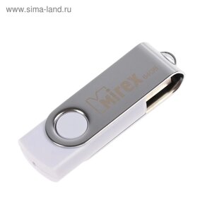 Флешка Mirex SWIVEL WHITE, 64 Гб, USB2.0, чт до 25 Мб/с, зап до 15 Мб/с, белый-серый