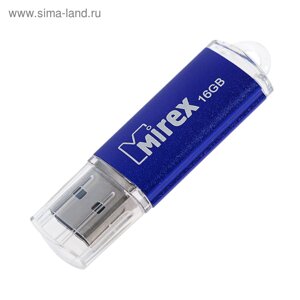 Флешка Mirex UNIT AQUA, 16 Гб, USB2.0, чт до 25 Мб/с, зап до 15 Мб/с, синяя