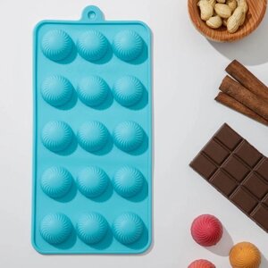 Форма для шоколада Доляна «Шарики», силикон, 2411,5 см, 15 ячеек (d=2,8 см), цвет МИКС