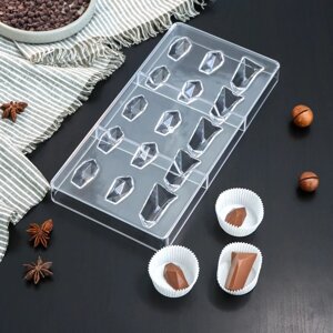 Форма для шоколада и конфет KONFINETTA «Драгоценные камни», 3316,2 см, 16 ячеек, ячейка 2,53 см, 2,54,5 см