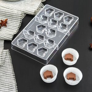Форма для шоколада и конфет «Конструктор», 14 ячеек, 20122,5 см, ячейка 2,82,80,8 см