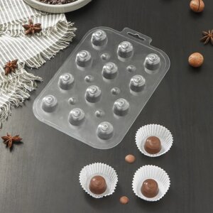 Форма для шоколада и конфет «Круглые завитушки», 139,5 см, цвет прозрачный