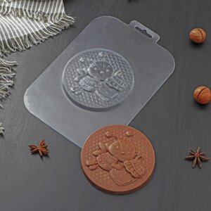 Форма для шоколада и конфет «Медаль Пчелка», 10012 мм, цвет прозрачный