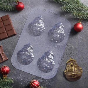 Форма для шоколада и конфет пластиковая «Мини дед мороз», размер ячейки 57 см, цвет прозрачный