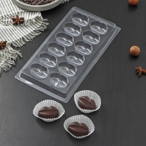 Форма для шоколада и конфет «Поцелуй», 12 ячеек, 2211 см