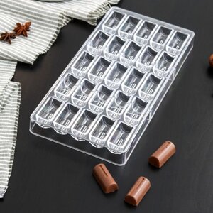 Форма для шоколада KONFINETTA «Батончик», 28142,5 см, 25 ячеек (1,83,91,5 см)