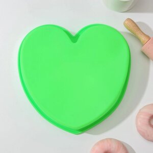 Форма для выпечки Доляна «Сердце», силикон, 24234 см, цвет МИКС