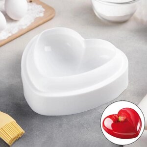 Форма для выпечки и муссовых десертов KONFINETTA «Сердце», силикон, 26266 см, цвет белый