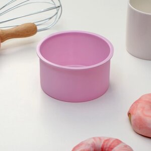 Форма силиконовая для выпечки Доляна «Круг», 9,55,4 см, цвет розовый