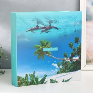 Фотоальбом на 500 фото 10х15 см, пластик. листы , кольца "deep blue" Дельфины