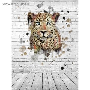 Фотообои "Леопард 3D" M 257 (2 полотна), 200х270 см