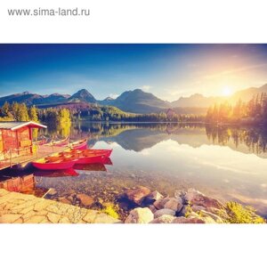 Фотообои "Рассвет на горном озере" M 609 (2 полотна), 200х135 см