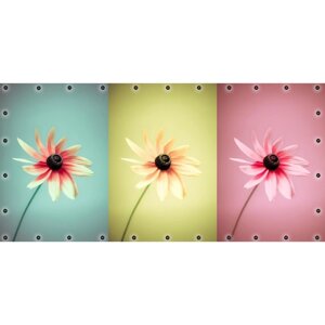 Фотосетка, 314 155 см, с фотопечатью, люверсы шаг 0.3 м, «3 цветка»