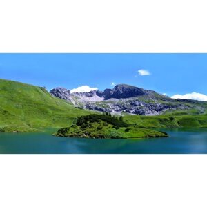 Фотосетка, 320 155 см, с фотопечатью, «Озеро и горы»