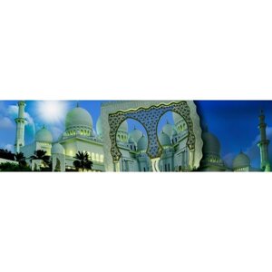 Фотосетка, 600 155 см, с фотопечатью, «Мечеть в ночи»