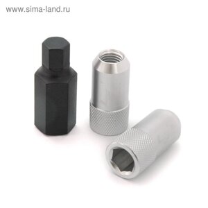 Гайка M12x1,25, 44, под шестигранник, спец. внутр, алюминиевая, 20 шт +ключ