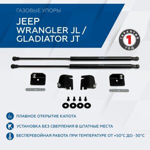 Газовые упоры капота Rival для Jeep Gladiator JT 2020-н. в. Wrangler JL 2017-н. в., 2 шт., 2A. ST. 2702.1