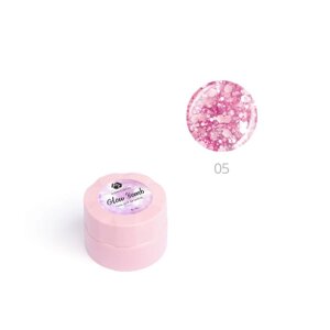 Гель для дизайна ногтей Adricoco Glow Bomb,05 розовый кристалл, 5 мл