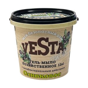 Гель-мыло хозяйственное Vesta «Оливковое ГОСТ 88%1000 г