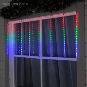 Гирлянда «Сосульки» 3 0.5 м, IP44, прозрачная нить, 288 LED, свечение мульти с эффектом стекания, 12 В