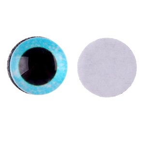 Глаза на клеевой основе, набор 10 шт., размер 1 шт. 10 мм, цвет голубой с блёстками