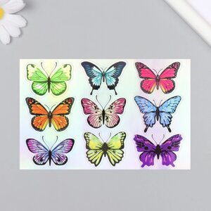 Голографические наклейки (стикеры) Бабочки" 10х15 см, 5-216