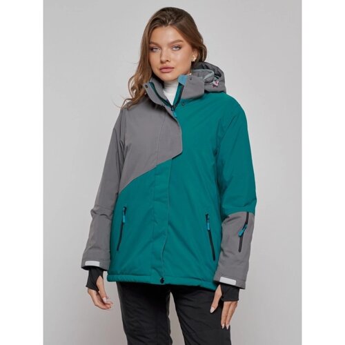 Горнолыжная куртка женская зимняя, размер 58, цвет тёмно-зелёный