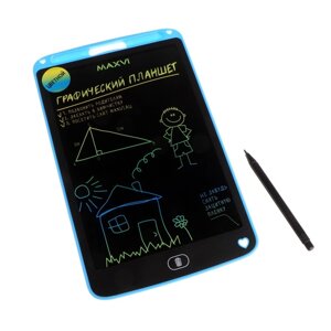 Графический планшет для рисования и заметок LCD Maxvi MGT-02С, 10.5”цветной дисплей, синий