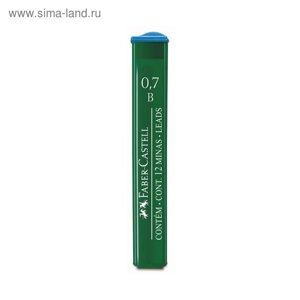 Грифели для механических карандашей 0.7 мм Faber-Castell Polymer В 12 штук, футляр