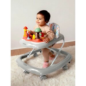 Ходунки детские AmaroBaby Running Baby, с электронной игровой панелью, цвет серый
