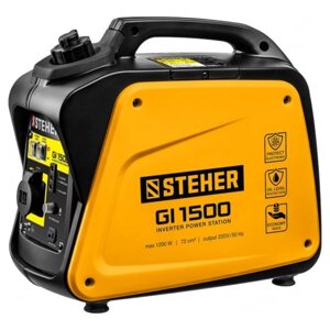 Инверторный генератор STEHER GI-1500, 4 Т, 1 кВт, 220 В, ручной стартер, 3 л, 12 кг