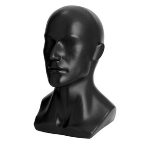 JASON-PL / манекен головы мужской, пластик, чёрный